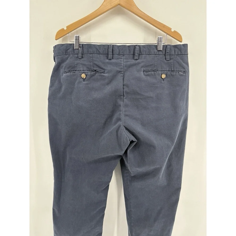 Polo Ralph Lauren Pants Mens 38x30 Blue Stretch Straight‎ Chino Casual